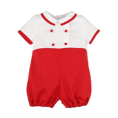 Boys Red and White Bubble with Buttons
