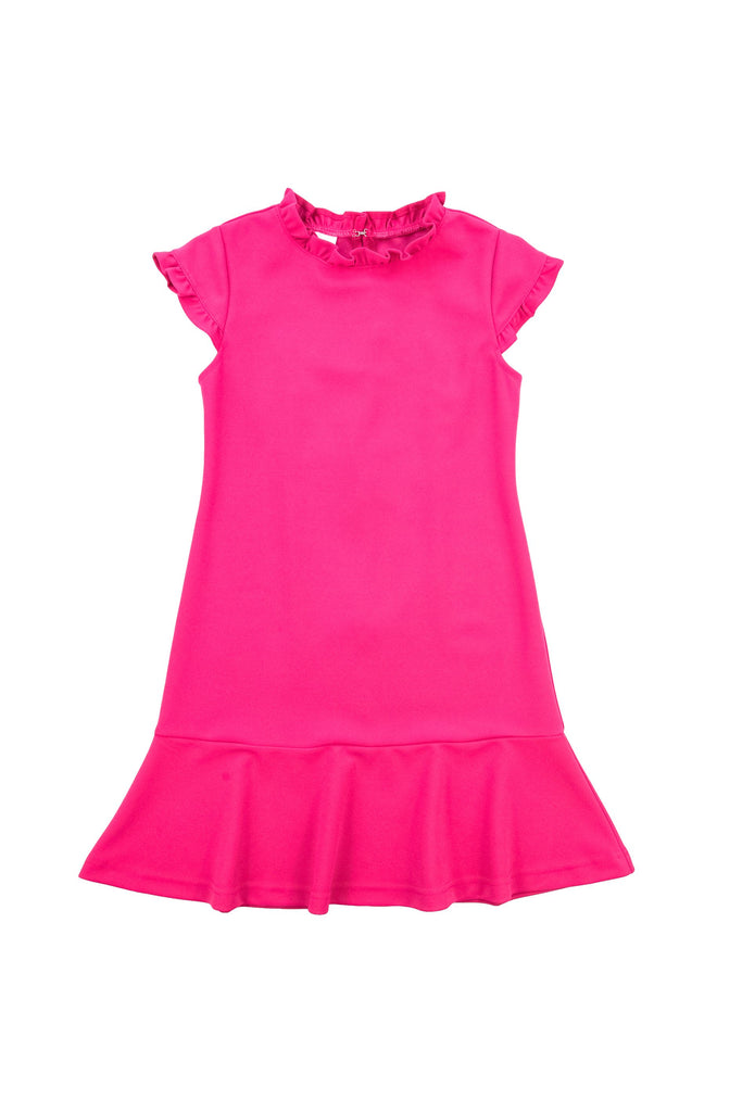 Pink Knit Dress w/ Ruffle Sleeve